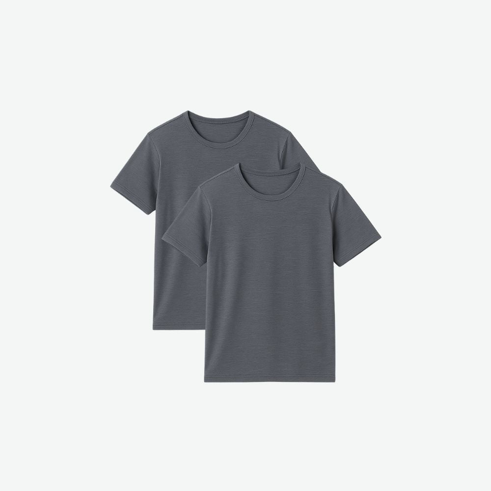 2 graphite tech t-shirts for men – breathable, minimalist design and premium comfort by Fioranzo