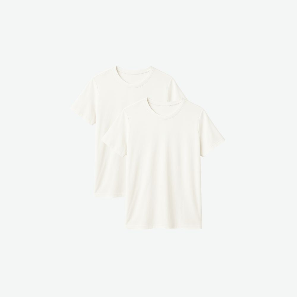 Fioranzo 2-Pack Tech T-Shirt® – breathable, minimalist white techwear for everyday comfort