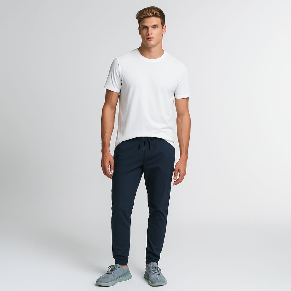 White tech t-shirt for men by Fioranzo, front view full body